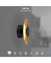 ORION * APLIQUE LED 8W 3000K NEGRO / PAN DE ORO